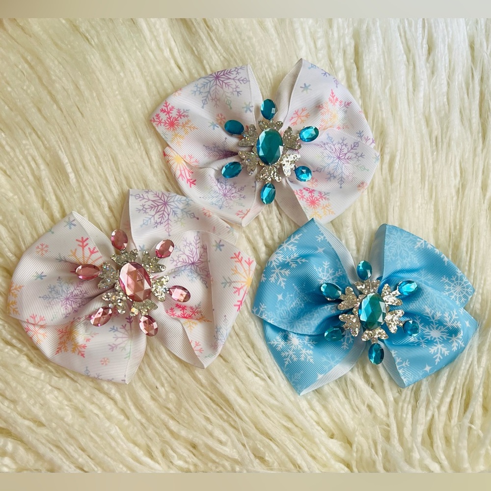 New Bundle of 3 Snowflake Bows